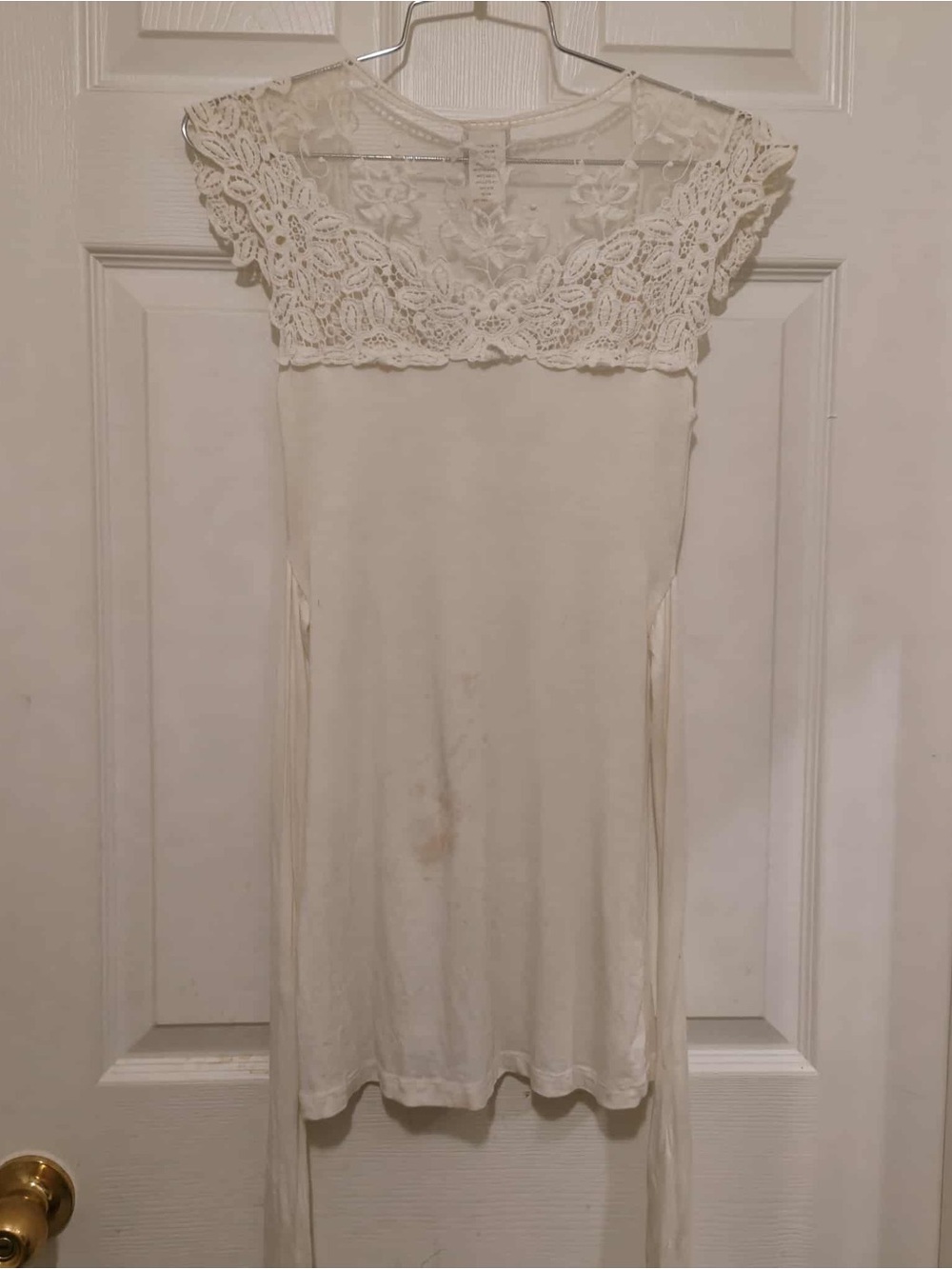 *Free With Purchase* Suzy Shier Ivory Lace Empire Waist Top - Picture 3 of 6
